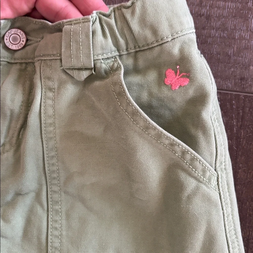 GAP Olive Green Girls Button-Front Skort & Oshkosh pink tops